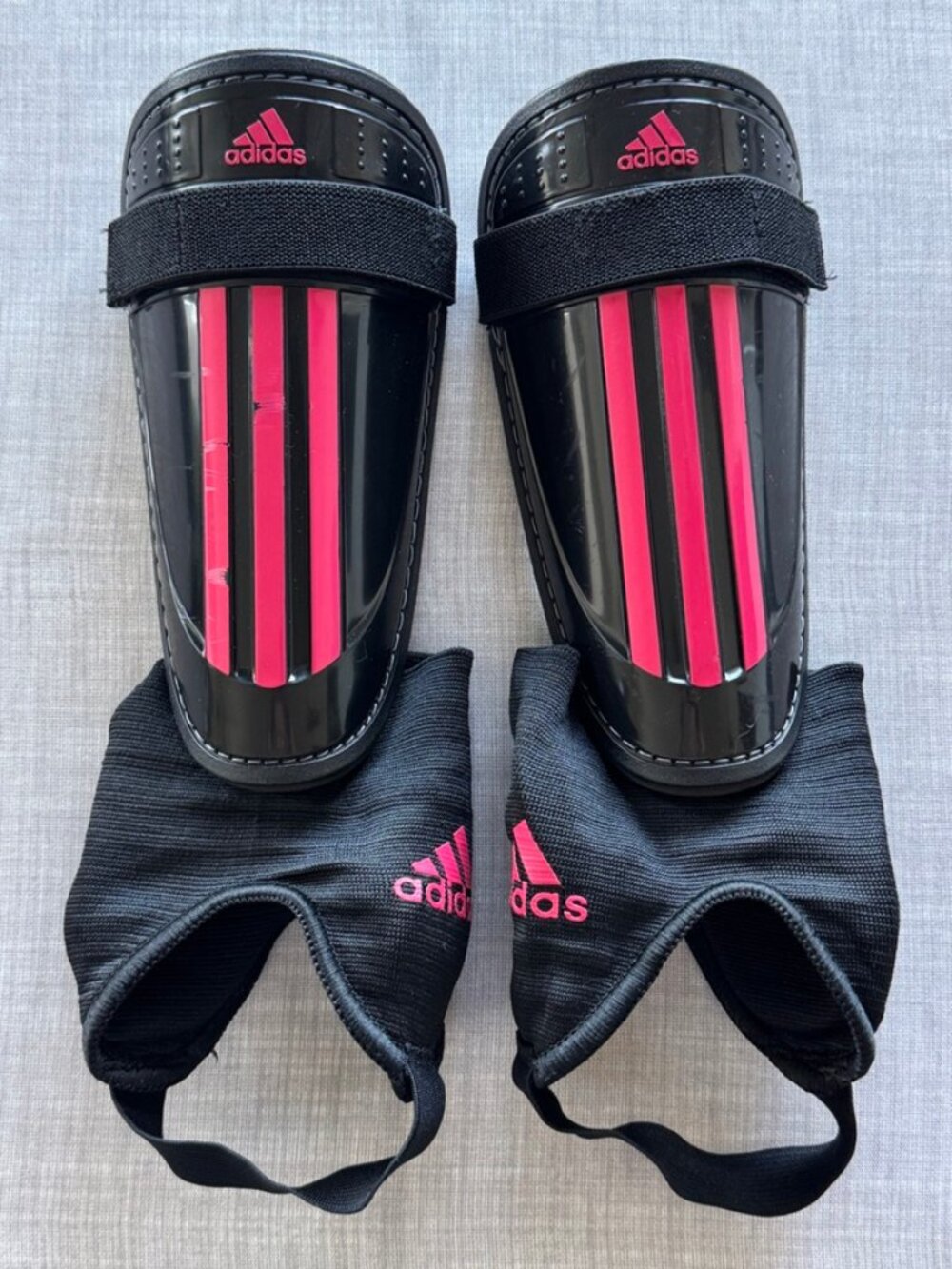 Adidas Soccer SHIN GUARDS ~8" Youth M Black Pink Sports Gear Safety Equipment